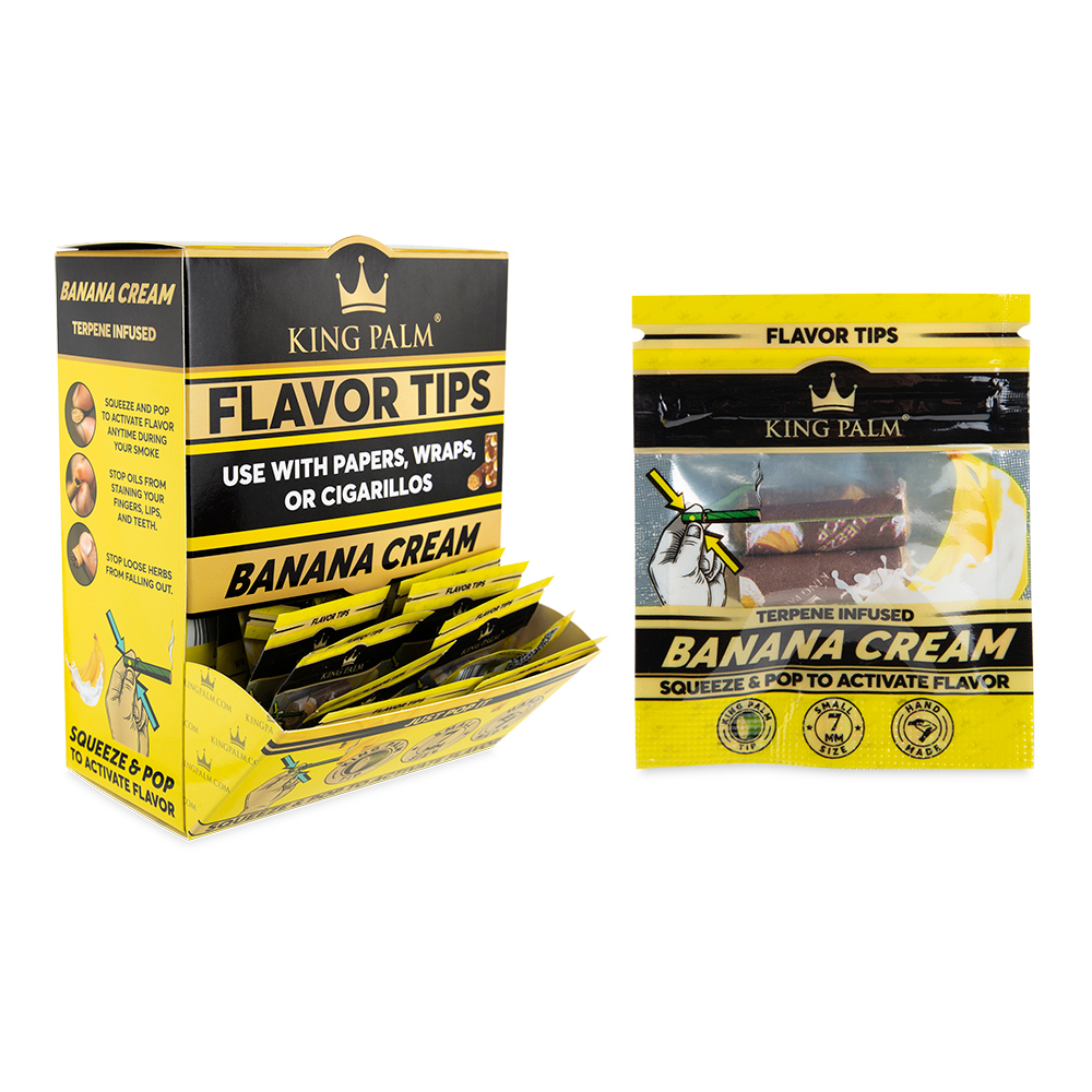King Palm Filter Flavor Tips Display 50CT, thc, , dry herb, joint, blunt, rolling paper, rolling